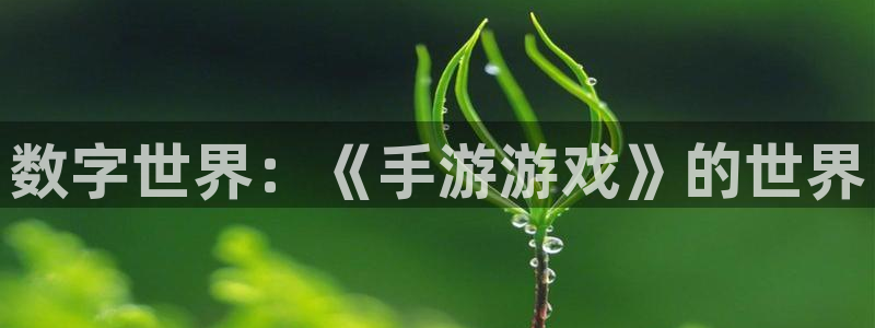 杏悦娱乐注册地址查询官网入口：数字世界：《手游游戏》的世界